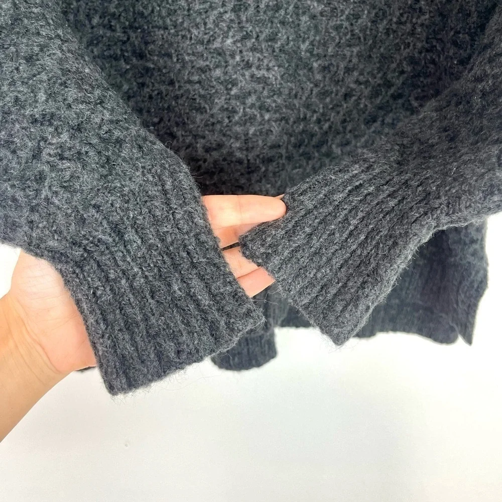 Anthropologie Bia Mock Neck Tunic Alpaca Blend Knit Sweater Grey Size Small - Picture 8 of 11